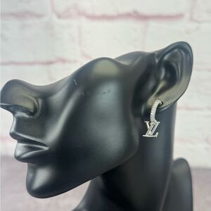 Louis Vuitton LV Initials Iconic Drop Earrings Palladium